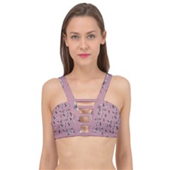 Insects pattern Cage Up Bikini Top