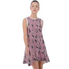 Insects pattern Frill Swing Dress