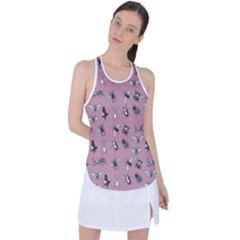 Insects pattern Racer Back Mesh Tank Top