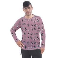 Insects Pattern Men s Pique Long Sleeve Tee