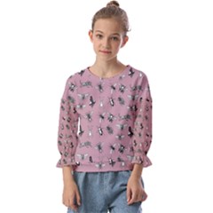 Insects pattern Kids  Cuff Sleeve Top
