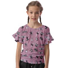 Insects Pattern Kids  Cut Out Flutter Sleeves