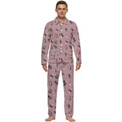 Insects pattern Men s Long Sleeve Velvet Pocket Pajamas Set