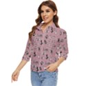 Insects pattern Women s Quarter Sleeve Pocket Shirt View3