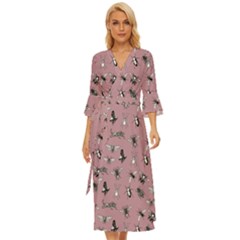 Insects pattern Midsummer Wrap Dress