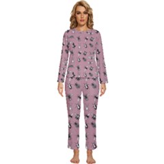 Insects Pattern Womens  Long Sleeve Lightweight Pajamas Set