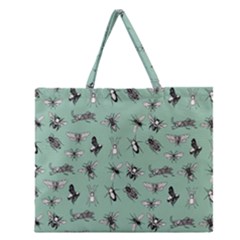 Insects Pattern Zipper Large Tote Bag by Valentinaart