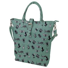 Insects Pattern Buckle Top Tote Bag by Valentinaart