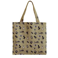 Insects Pattern Zipper Grocery Tote Bag by Valentinaart