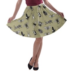 Insects Pattern A-line Skater Skirt by Valentinaart