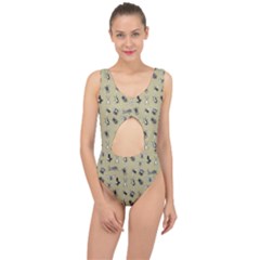 Insects Pattern Center Cut Out Swimsuit by Valentinaart