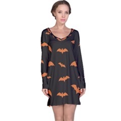 Bat Pattern Long Sleeve Nightdress by Valentinaart