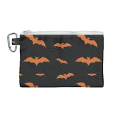 Bat Pattern Canvas Cosmetic Bag (medium) by Valentinaart