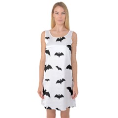 Bat Pattern Sleeveless Satin Nightdress by Valentinaart