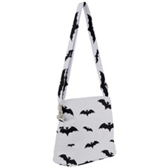 Bat Pattern Zipper Messenger Bag by Valentinaart