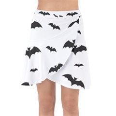 Bat Pattern Wrap Front Skirt by Valentinaart