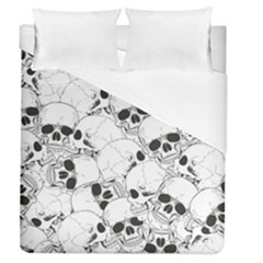 Skull Pattern Duvet Cover (queen Size) by Valentinaart