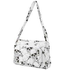 Skull Pattern Front Pocket Crossbody Bag by Valentinaart