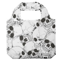 Skull Pattern Premium Foldable Grocery Recycle Bag by Valentinaart