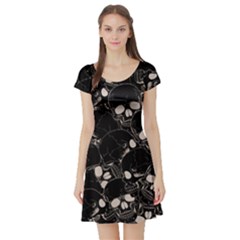 Skull pattern Short Sleeve Skater Dress