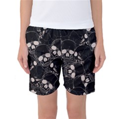 Skull Pattern Women s Basketball Shorts by Valentinaart