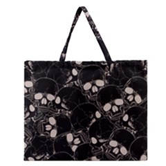 Skull pattern Zipper Large Tote Bag