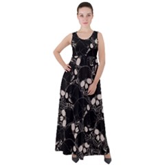 Skull pattern Empire Waist Velour Maxi Dress