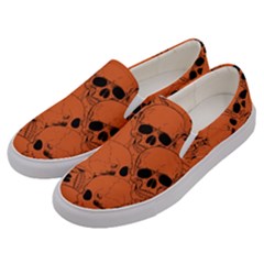 Skull Pattern Men s Canvas Slip Ons by Valentinaart