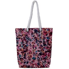 Cells In A Red Space Full Print Rope Handle Tote (small) by DimitriosArt