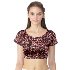 Red Universe Short Sleeve Crop Top by DimitriosArt