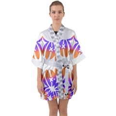 Im Fourth Dimension Space 1 Half Sleeve Satin Kimono 