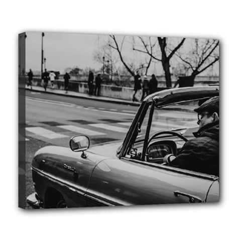 Convertible Classic Car At Paris Street Deluxe Canvas 24  X 20  (stretched) by dflcprintsclothing