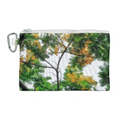 Tree Sunlight Forest Nature Landscape Sunrise Fog Canvas Cosmetic Bag (large) by danenraven