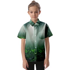 Swamp Forest Trees Background Nature Eerie Kids  Short Sleeve Shirt by danenraven