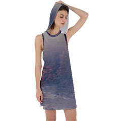 Morning River Forest Autumn Misty Morning Stream Racer Back Hoodie Dress by danenraven