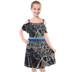 Badlands National Park Nature South Dakota Geology Kids  Cut Out Shoulders Chiffon Dress by danenraven