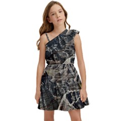 Badlands National Park Nature South Dakota Geology Kids  One Shoulder Party Dress by danenraven