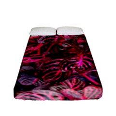 Red Leaves Plant Nature Leaves Flora Foliage Fitted Sheet (full/ Double Size)