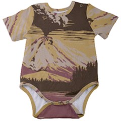 Boom Eruption Forest Mountain News Scary Volcano Baby Short Sleeve Onesie Bodysuit by danenraven