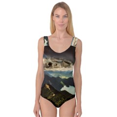 Mountains Sky Clouds Sunset Peak Overlook River Princess Tank Leotard  by danenraven