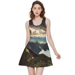 Mountains Sky Clouds Sunset Peak Overlook River Inside Out Reversible Sleeveless Dress by danenraven