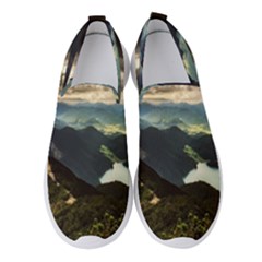 Mountains Sky Clouds Sunset Peak Overlook River Women s Slip On Sneakers