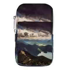 Mountains Sky Clouds Sunset Peak Overlook River Waist Pouch (small) by danenraven