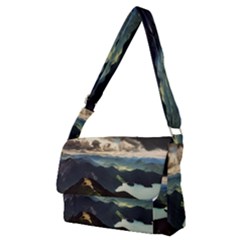 Mountains Sky Clouds Sunset Peak Overlook River Full Print Messenger Bag (M)