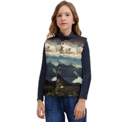 Mountains Sky Clouds Sunset Peak Overlook River Kid s Short Button Up Puffer Vest	 by danenraven