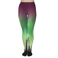 Aurora Borealis Northern Lights Forest Trees Woods Tights