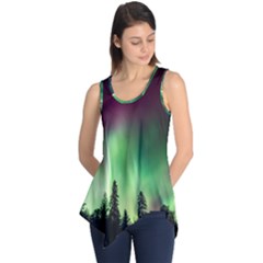 Aurora Borealis Northern Lights Forest Trees Woods Sleeveless Tunic