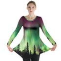 Aurora Borealis Northern Lights Forest Trees Woods Long Sleeve Tunic  View1