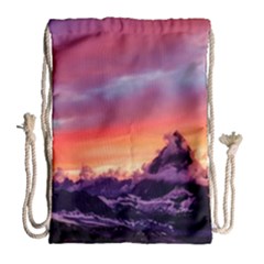Matterhorn Mountains Sunset Dusk Snow Winter Drawstring Bag (large) by danenraven