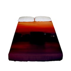 New York City Urban Skyline Harbor Bay Reflections Fitted Sheet (full/ Double Size)